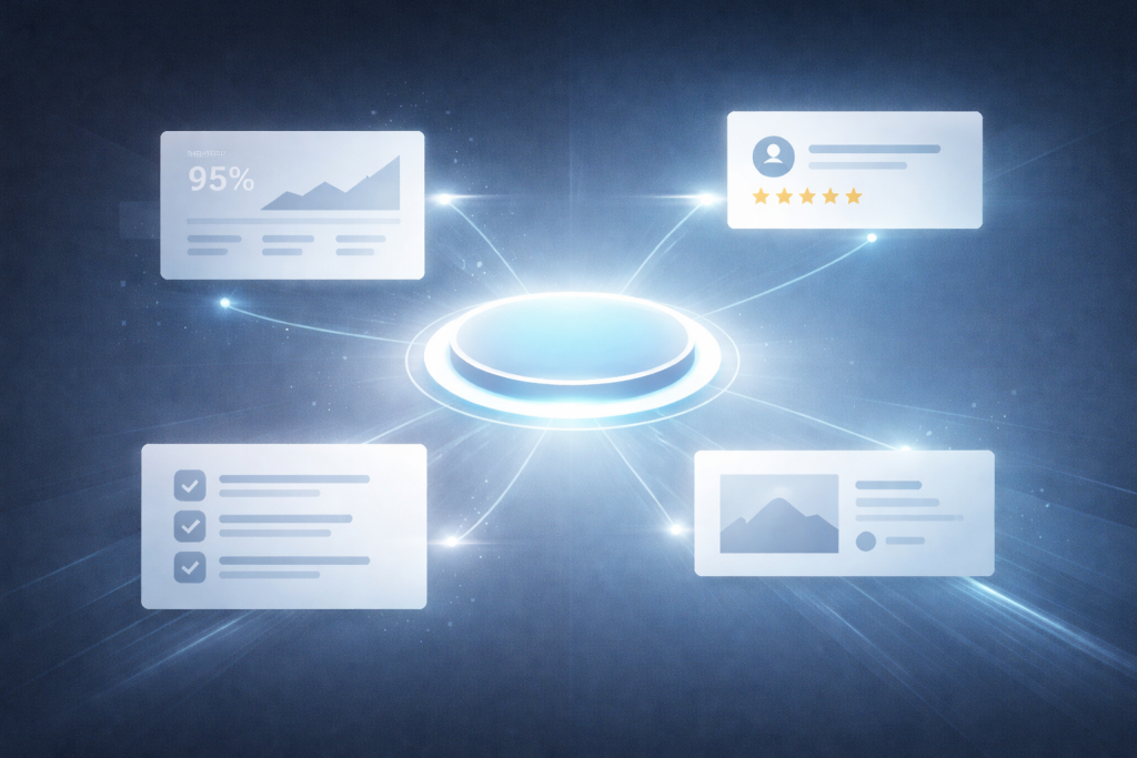 Trust signals placed near a call to action on a B2B website